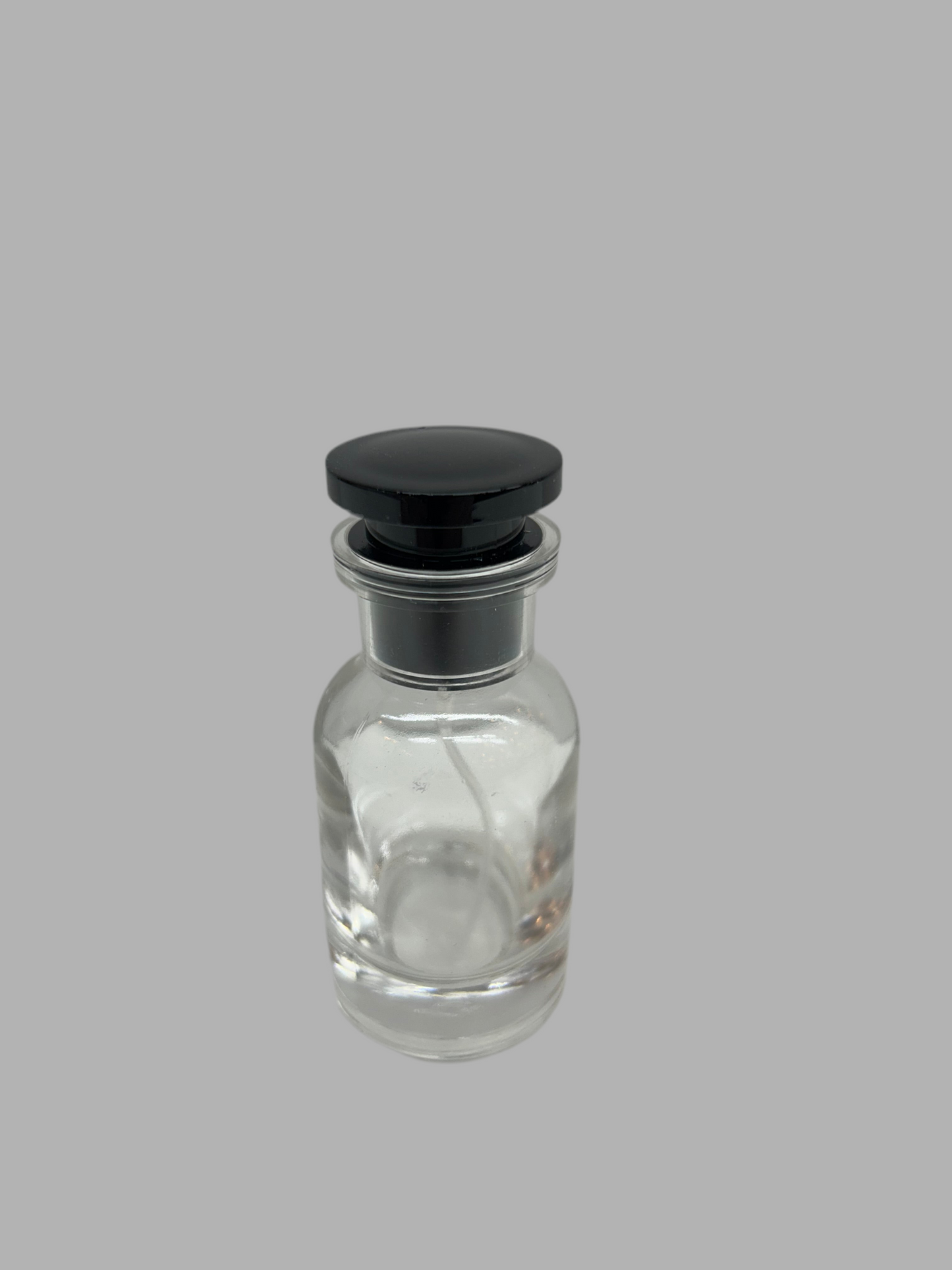 30ml 1oz Boston Round Spray Bottles Clear Black Lid